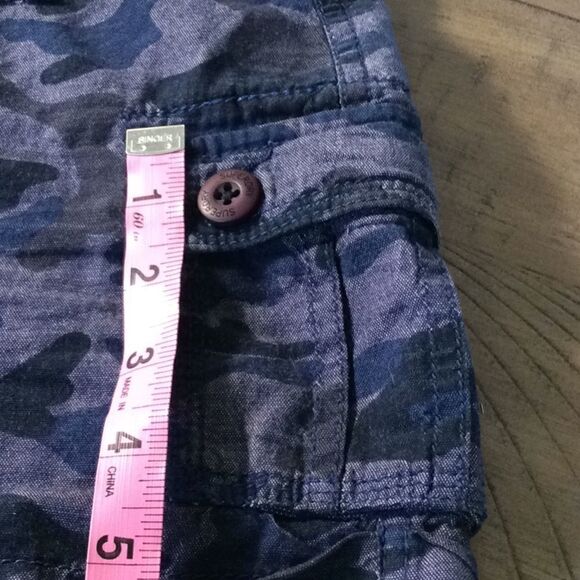 Superdry Regiment Blue Camo Cargoshorts pockets XS - Picture 12 of 13